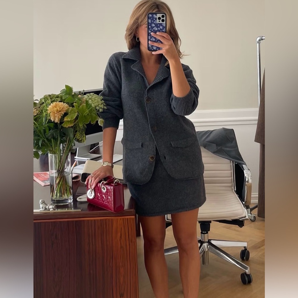 Djerf Avenue Knitted Wool Jacket